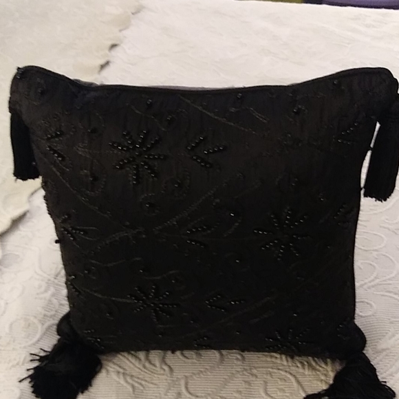 WC Designs Beaded Black Pillow - Picture 1 of 12